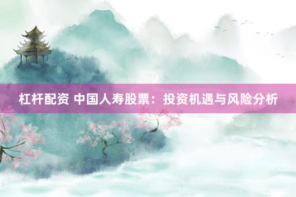 杠杆配资 中国人寿股票：投资机遇与风险分析