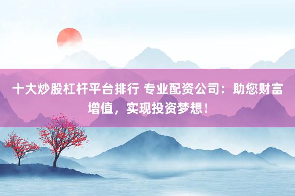 十大炒股杠杆平台排行 专业配资公司：助您财富增值，实现投资梦想！