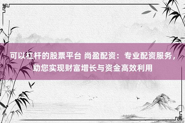 可以杠杆的股票平台 尚盈配资：专业配资服务，助您实现财富增长与资金高效利用