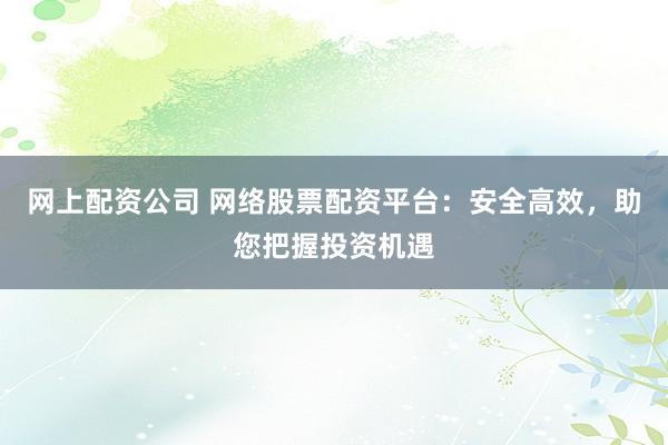 网上配资公司 网络股票配资平台：安全高效，助您把握投资机遇