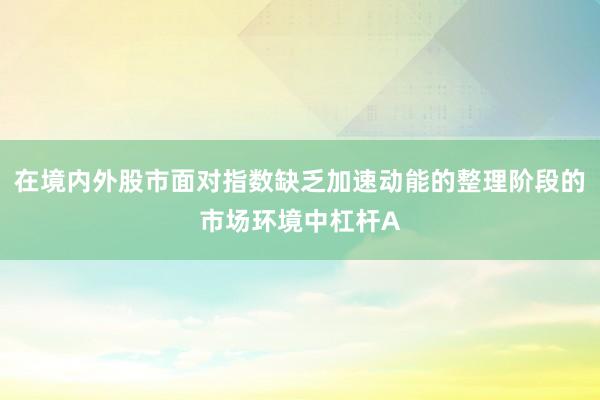 在境内外股市面对指数缺乏加速动能的整理阶段的市场环境中杠杆A