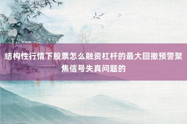 结构性行情下股票怎么融资杠杆的最大回撤预警聚焦信号失真问题的