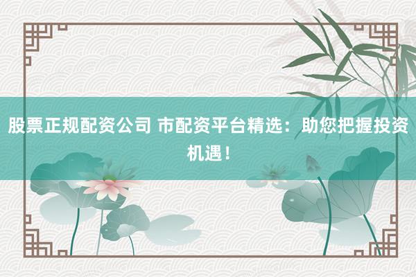 股票正规配资公司 市配资平台精选：助您把握投资机遇！