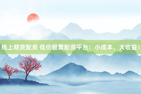 线上期货配资 低价股票配资平台：小成本，大收益！