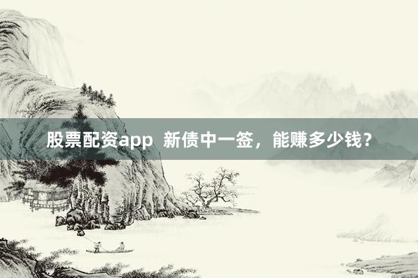 股票配资app  新债中一签，能赚多少钱？